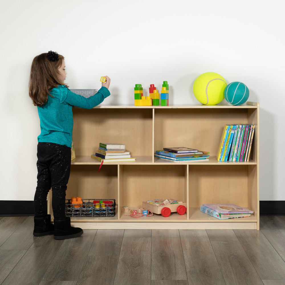 Flash Furniture Wooden School Classroom Storage Cabinet/Cubby, 30inH x 48inW x 15inD, Natural