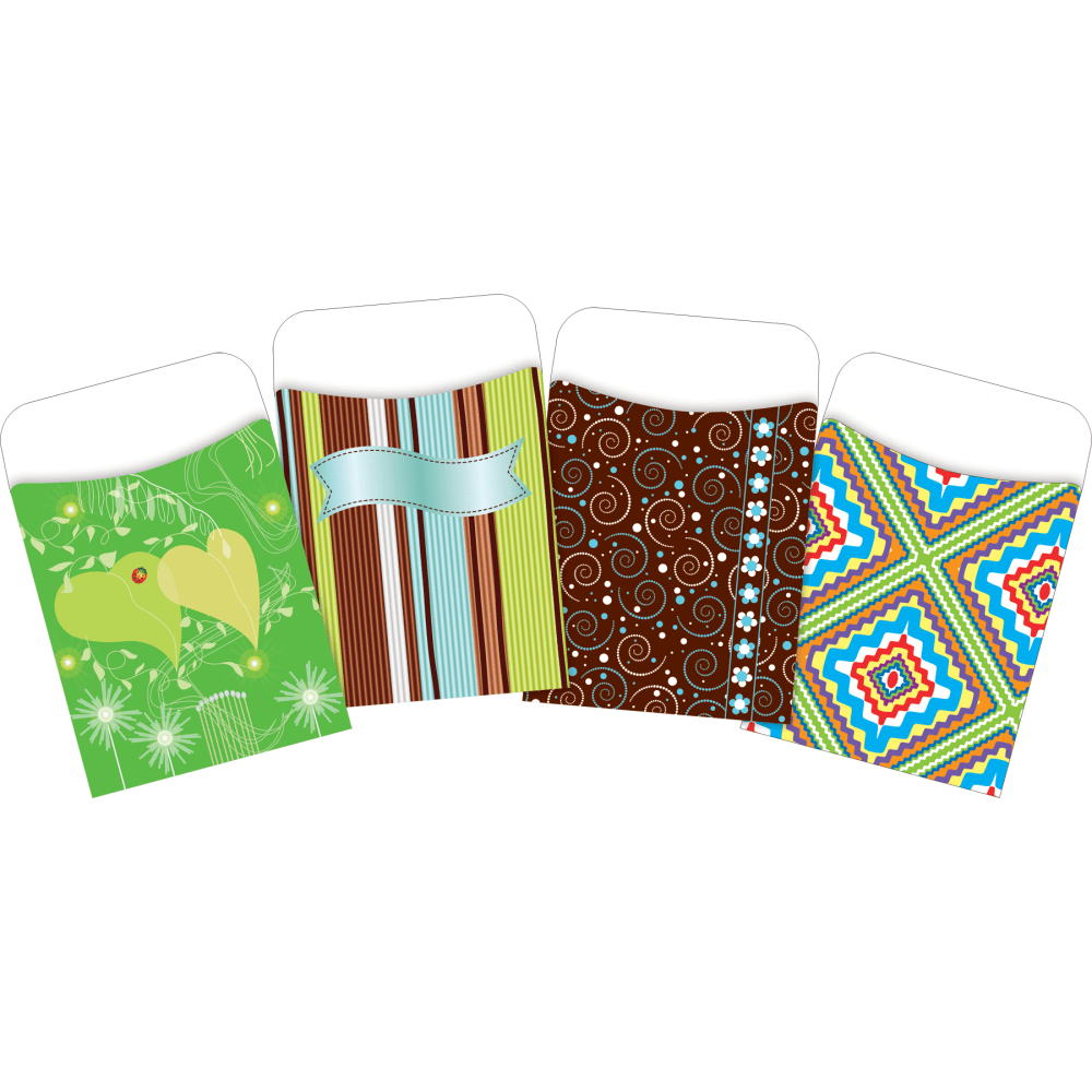 Barker Creek Peel & Stick Library Pockets, 3-1/2in x 5-1/8in, Natures Colors, Set Of 120 Pockets