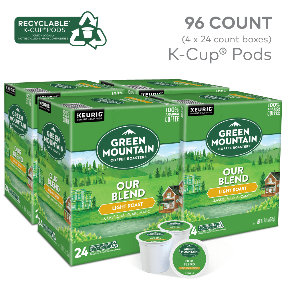 Green Mountain Coffee Single-Serve Coffee K-Cup, Our Blend, Carton Of 96, 4 x 24 Per Box