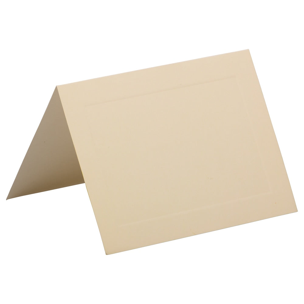 JAM Paper Fold-Over Cards, With Panel, A6, 4 5/8in x 6 1/4in, Strathmore Ivory, Pack Of 25