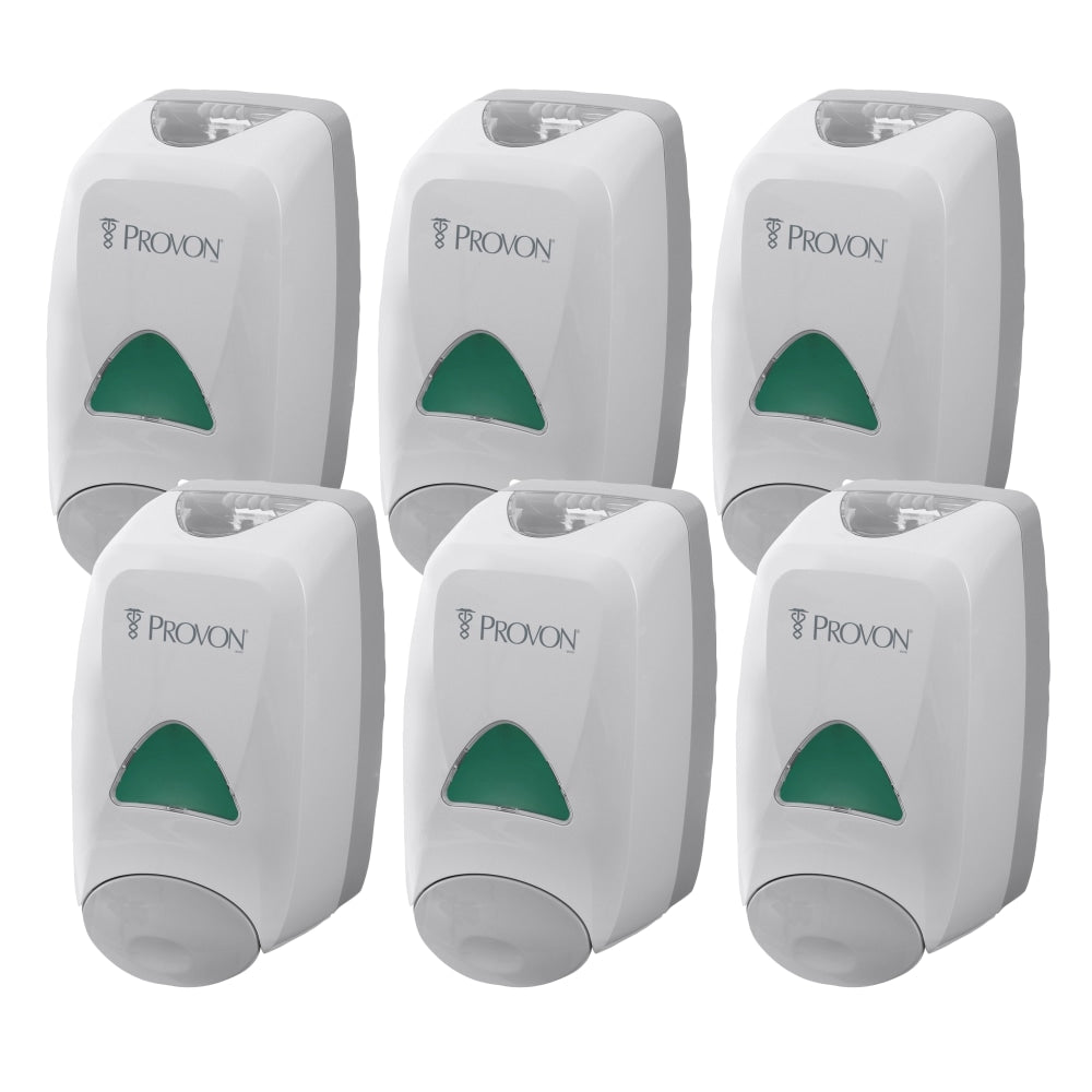 Provon FMX-12 Foam Soap Dispenser - Manual - 1.32 quart Capacity - Key Lock, Soft Push, Wall Mountable - Dove Gray - 6 / Carton