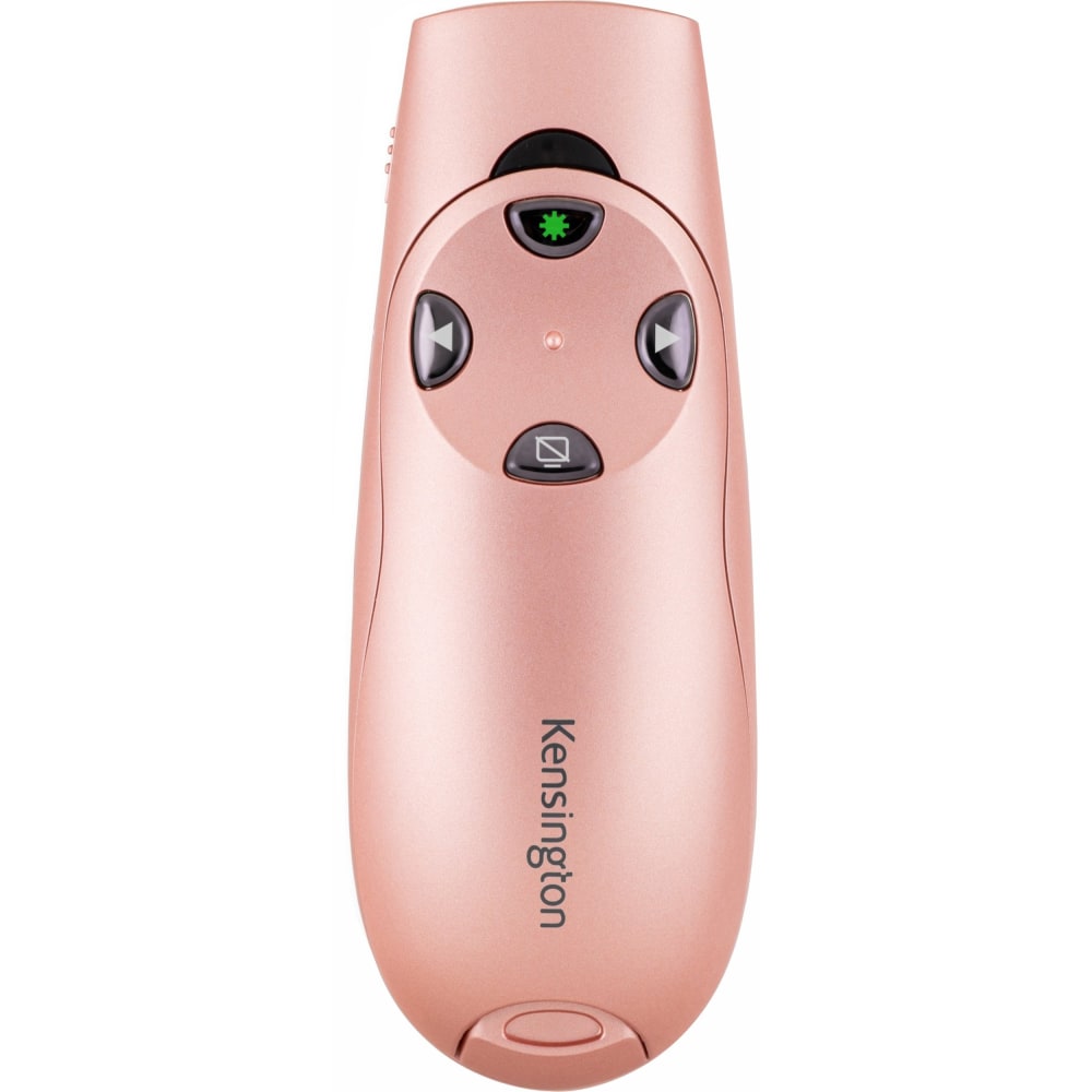 Kensington Presenter Expert Wireless With Green Laser - Rose Gold - Wireless - Radio Frequency - 2.40 GHz - Rose Gold - 1 Pack - USB - 4 Button(s)