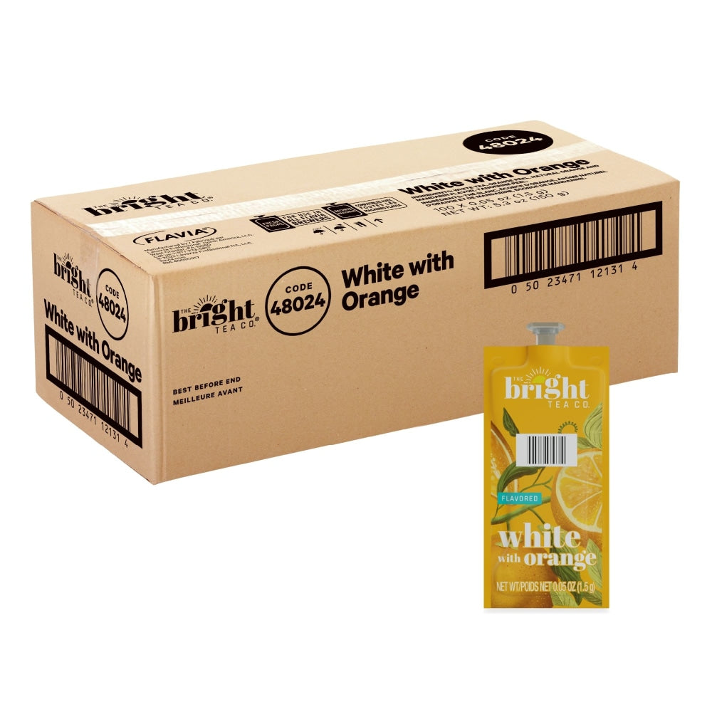 The Bright Tea Co. White With Orange Tea, Single-Serve Freshpacks, 0.25 Oz, Box Of 100