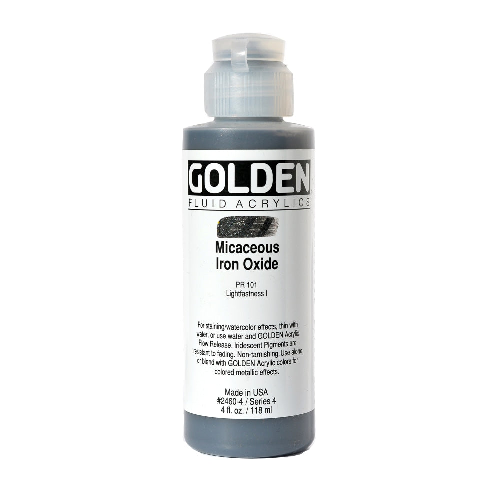 Golden Fluid Acrylic Paint, 4 Oz, Iridescent Micaceous Iron Oxide