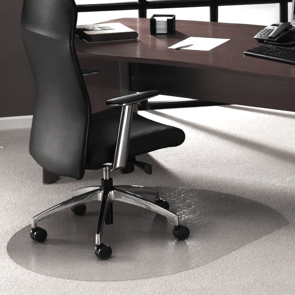 Floortex Ultimat Polycarbonate Contoured Chair Mat for Carpets up to 1/2in, 39in x 49in, Clear