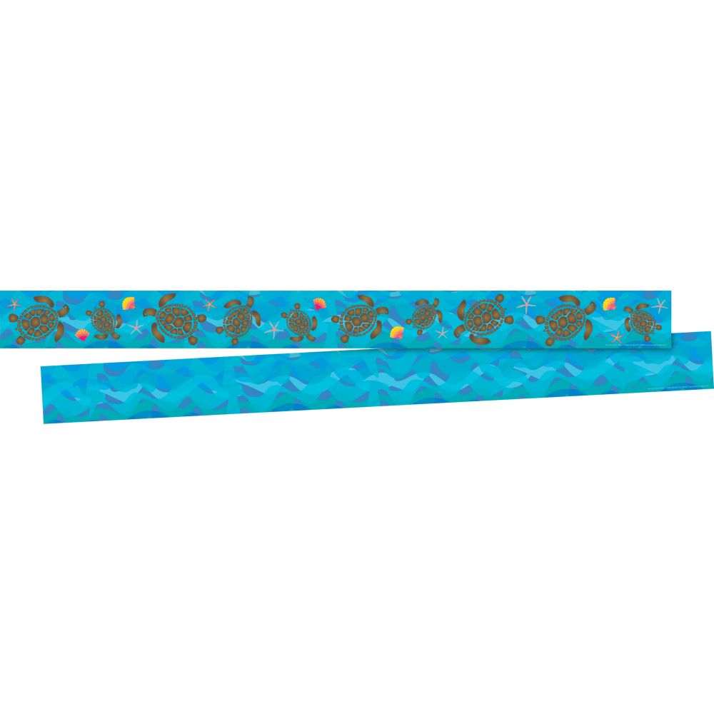 Barker Creek Double-Sided Straight-Edge Border Strips, Kai Ola Sea Turtles, 3in x 35in, Set Of 12 Strips