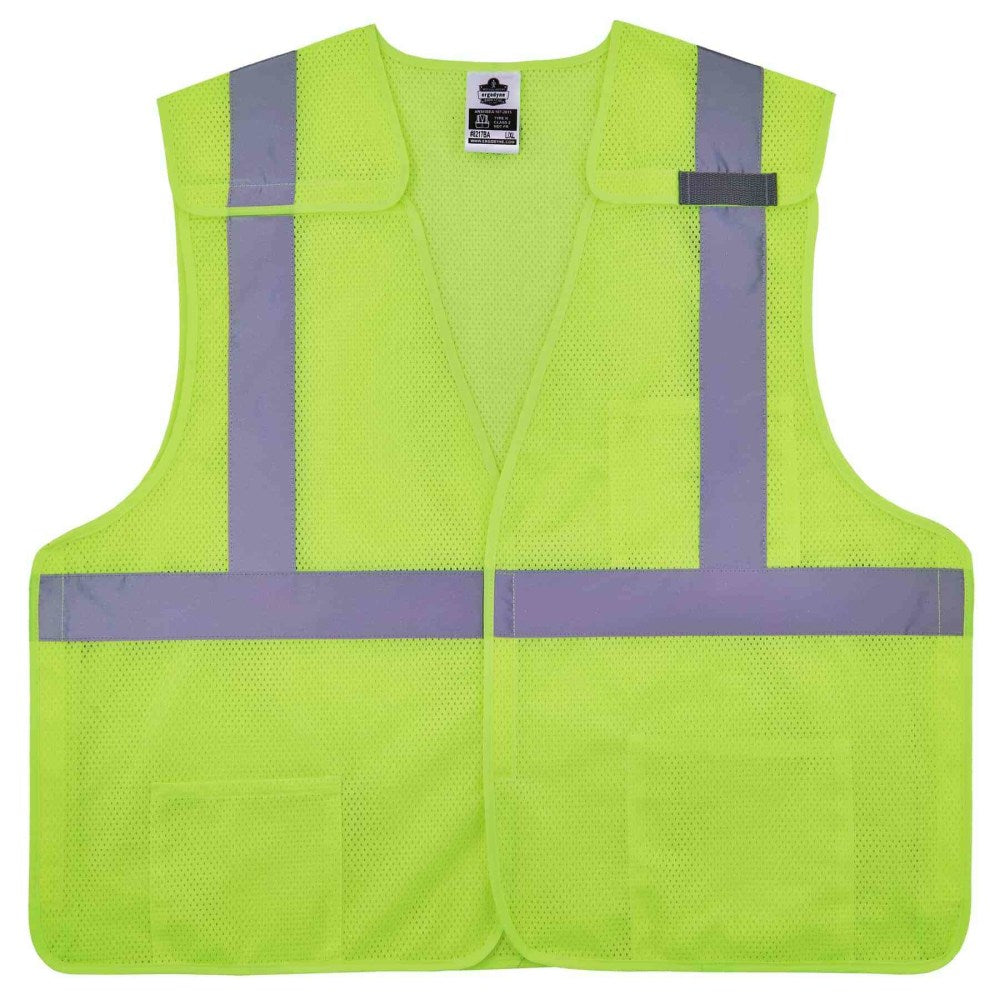 Ergodyne GloWear Safety Vest, Breakaway Hi-Vis 8217BA, Class 2, 4X/5X, Lime