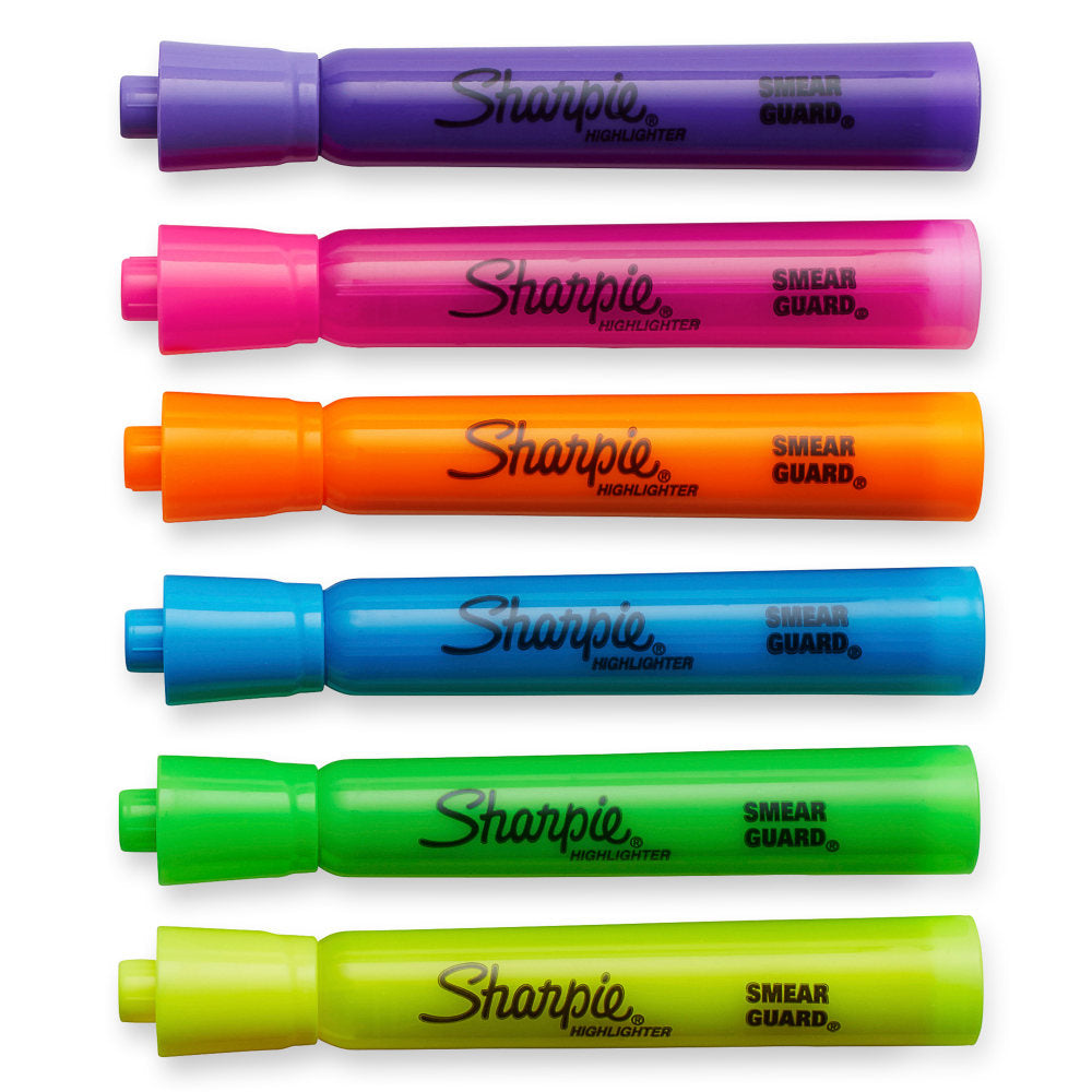 Sharpie Tank Highlighters, Chisel Point, Assorted Colors, Pack Of 36 Highlighters