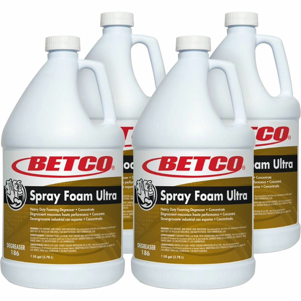 Betco Spray Foam Ultra Degreaser, 128 Oz, Case of 4 Gal Bottles