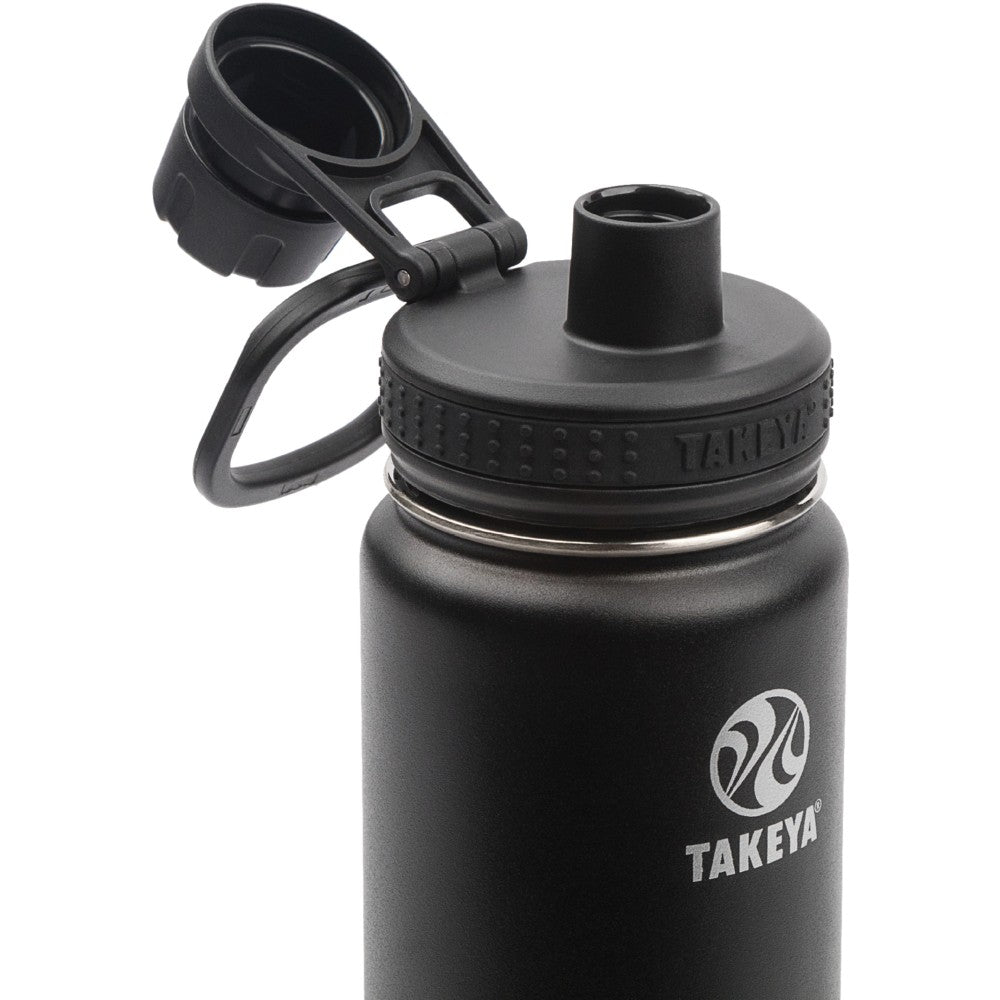 Takeya Actives Spout Reusable Water Bottle, 24 Oz, Onyx