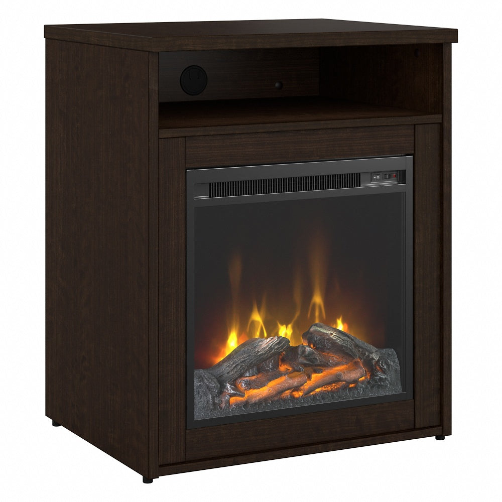 Bush Business Furniture Series C 24inW Electric Fireplace With Shelf, Mocha Cherry, Standard Delivery