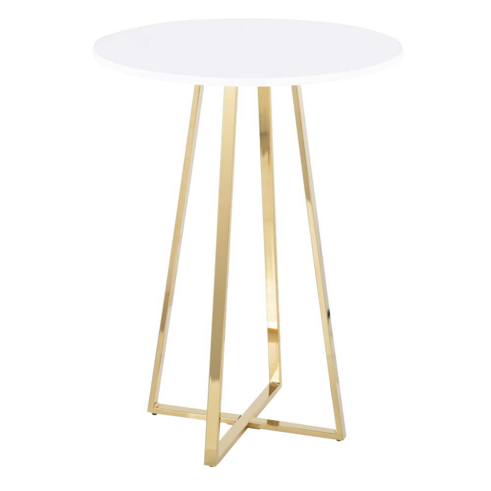 LumiSource Cosmo Cece Contemporary/Glam Counter Table, 36inH x 27inW, Gold/White