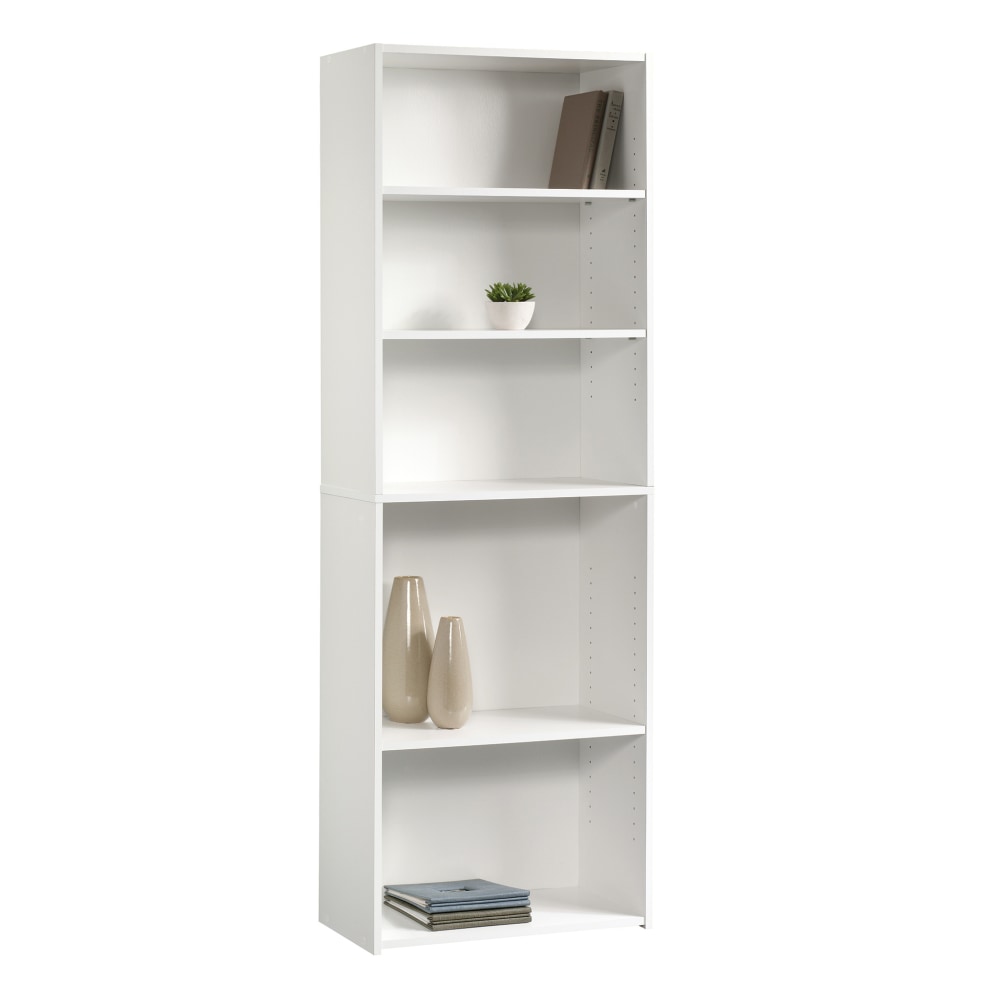 Sauder Beginnings 72inH 5-Shelf Bookcase, Soft White