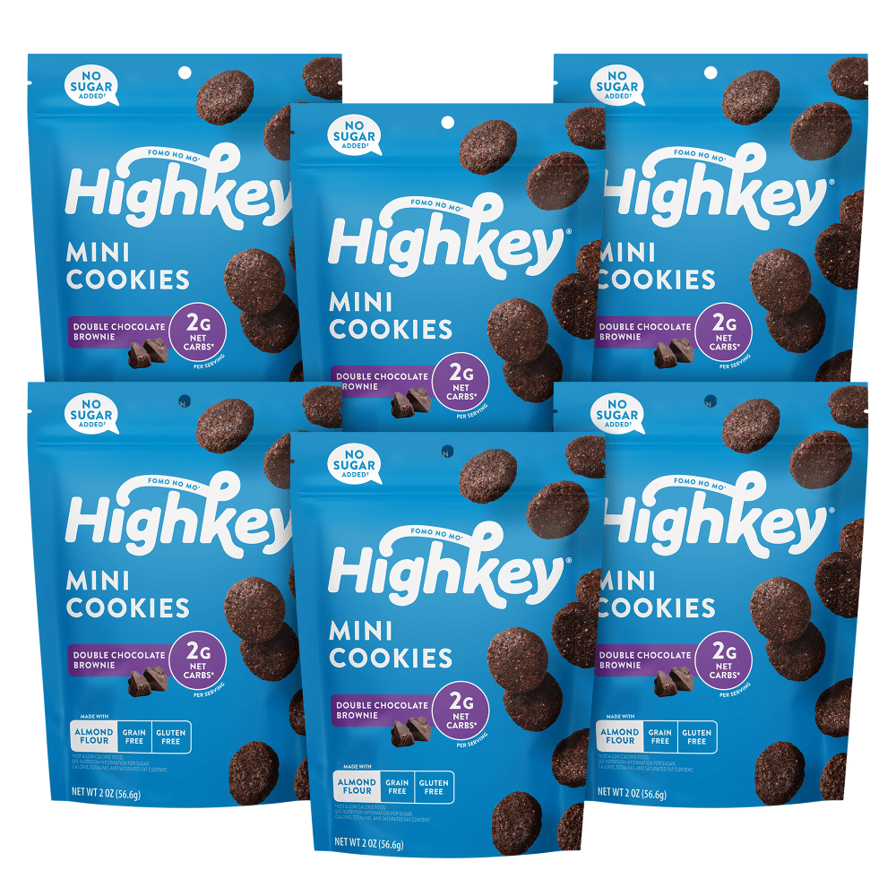 HighKey Double Chocolate Brownie Cookies, 2 Oz, Pack Of 6 Cookies