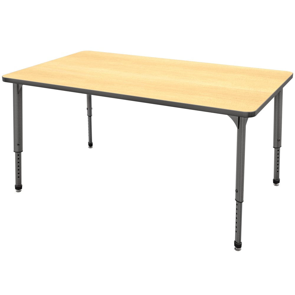 Marco Group Apex Series Rectangle Adjustable Table, 30inH 60inW x 30inD, Maple/Gray