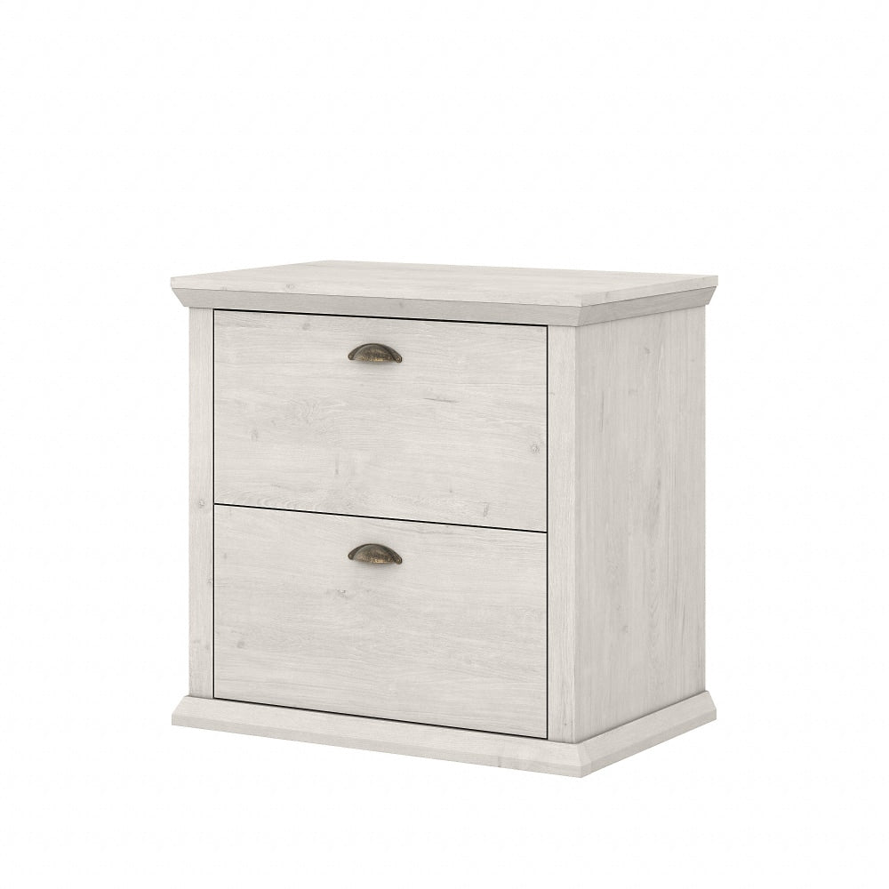 Bush Furniture Yorktown 31inW x 20inD Lateral 2-Drawer File Cabinet, Linen White Oak, Standard Delivery