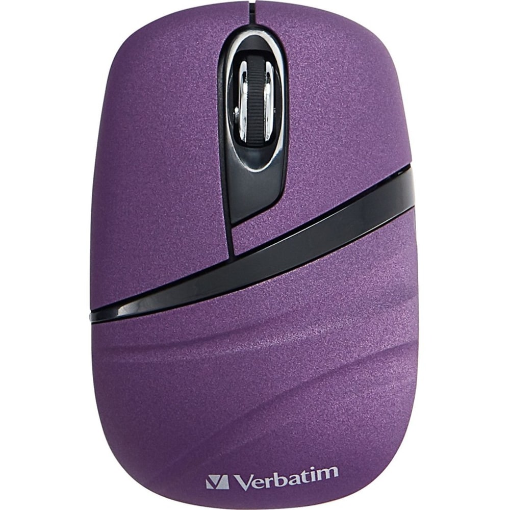 Verbatim Wireless Mini Travel Mouse, Commuter Series - Purple - Optical - Wireless - Radio Frequency - 2.40 GHz - Purple - 1000 dpi - 3 Button(s)