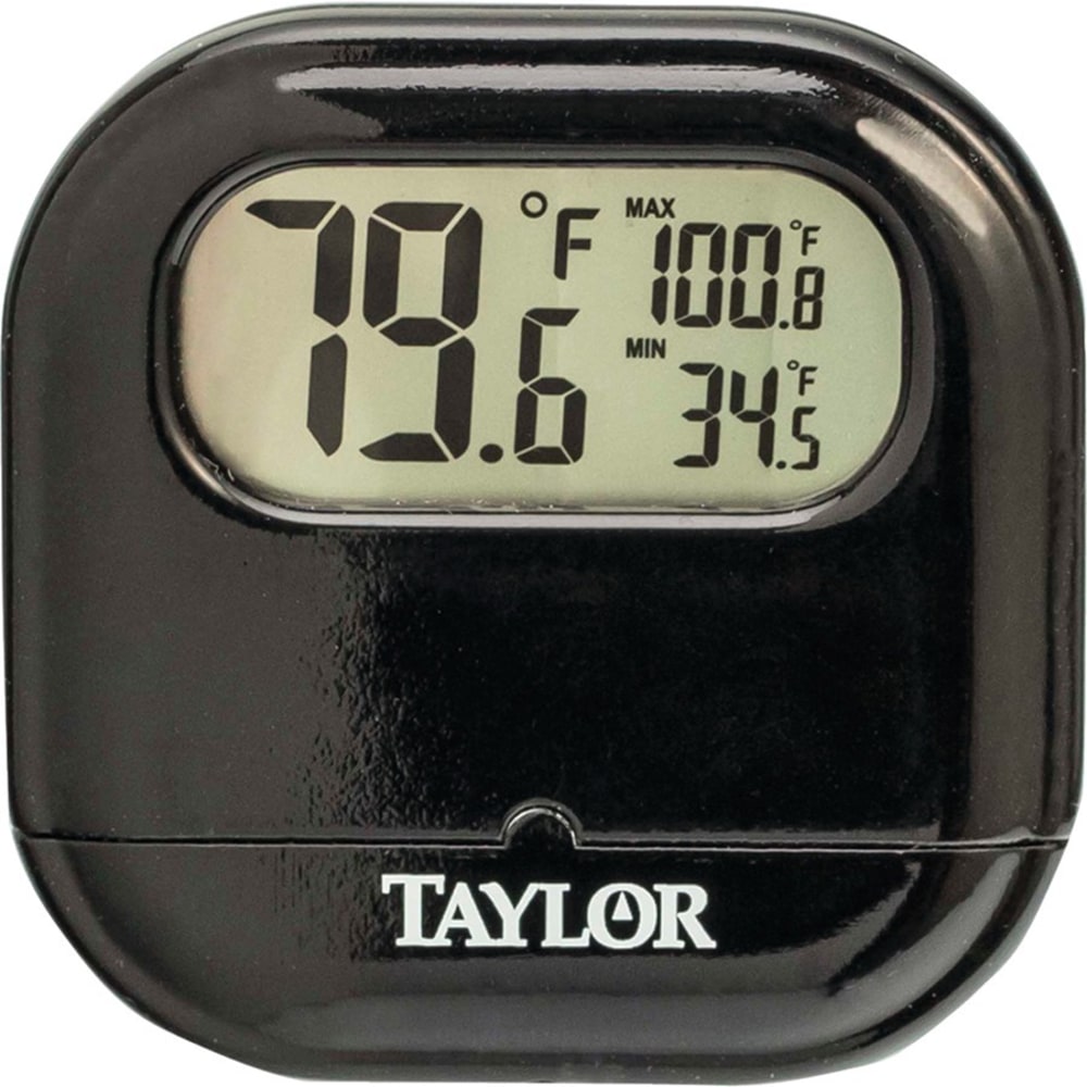 Taylor 1700 Indoor/Outdoor Digital Thermometer - Easy-to-read Measurement, Suction Cup - For Indoor, Outdoor - Black