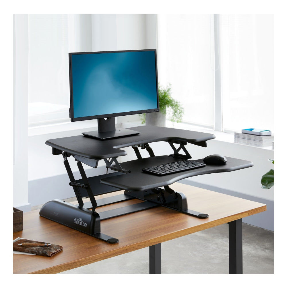 VariDesk ProPlus Manual Standing Desk Riser, 30inW x 41-3/4 "D, Black