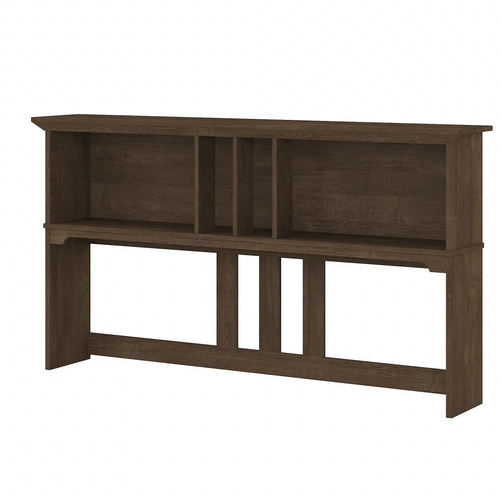 Bush Furniture Salinas 60inW Hutch For L-Shaped Desk, Ash Brown, Standard Delivery