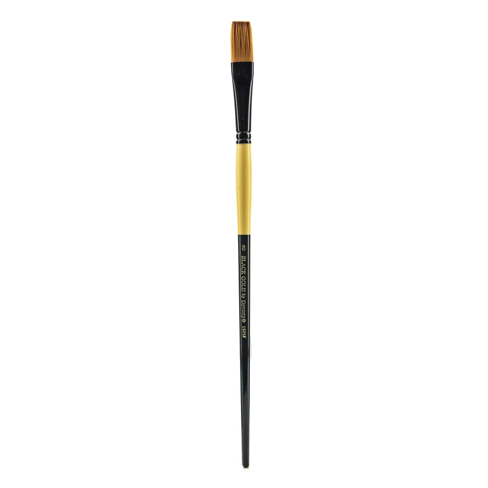 Dynasty Long-Handled Paint Brush 1526F, Size 8, Flat Bristle, Nylon, Multicolor