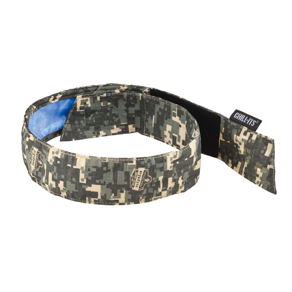 Ergodyne Chill-Its 6705CT PVA Evaporative Cooling Bandanas, Camo, Pack Of 6 Bandanas