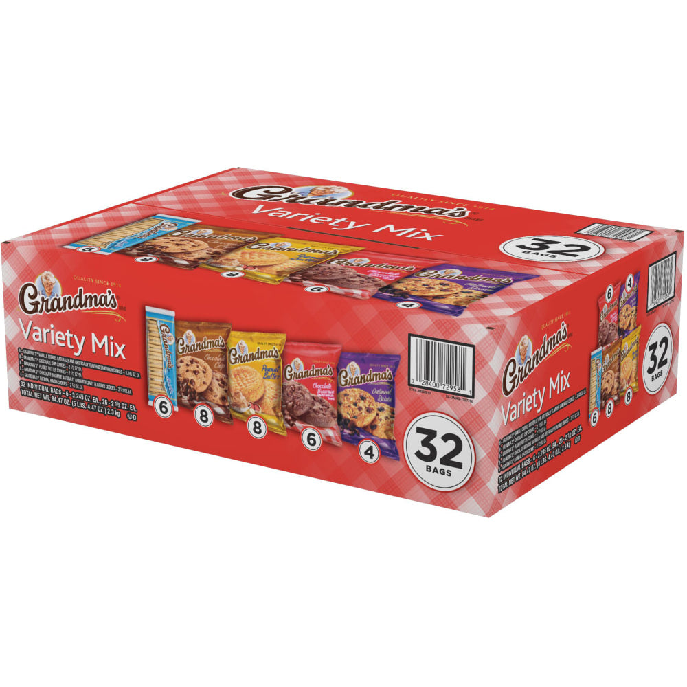 Grandmas Cookies Variety Pack, Pack Of 32 Bags