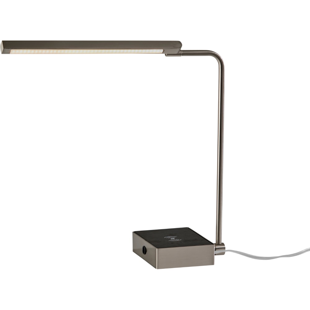 Adesso Sawyer AdessoCharge LED Adjustable Desk Lamp, 24-1/2inH, Black/Brushed Steel