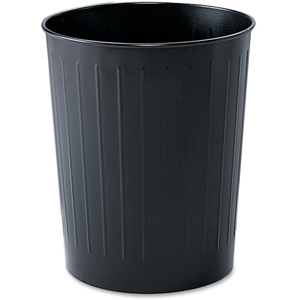 Safco Round Wastebasket, 5 7/8 Gallons, Black