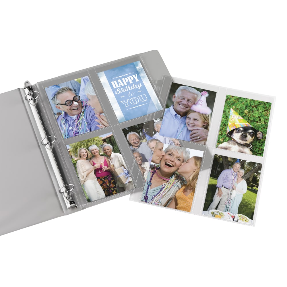 Office Depot Brand Photo Binder Pages, 3-1/2in x 5in, Clear, Pack Of 10