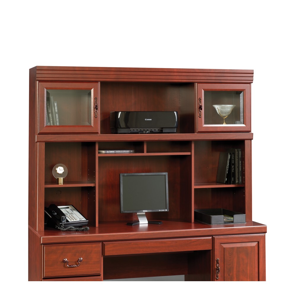 Sauder Heritage Hill 59inW Credenza Hutch, Classic Cherry