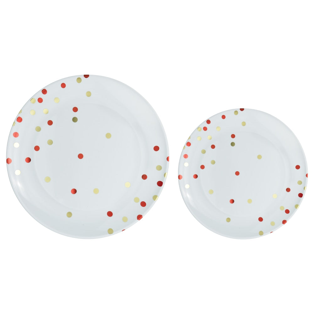 Amscan Round Hot-Stamped Plastic Plates, Red, Pack Of 20 Plates