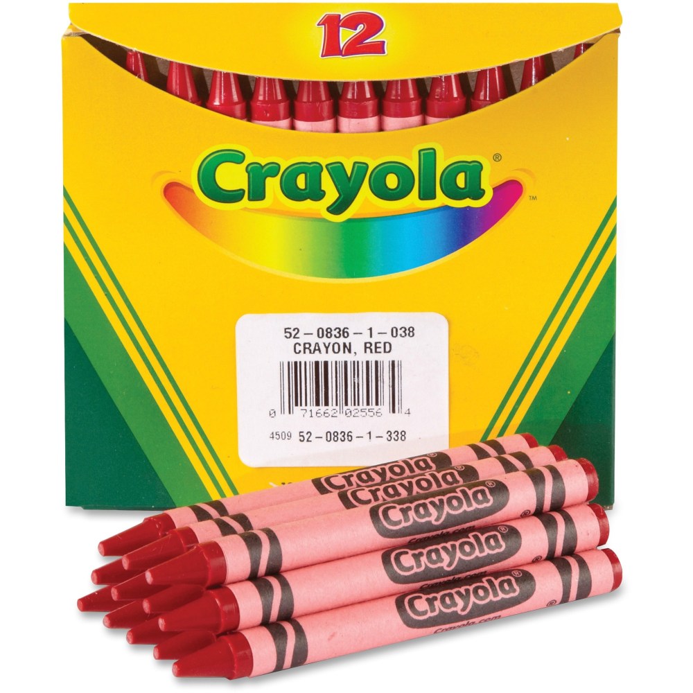 Crayola Bulk Crayons, Red, Box Of 12