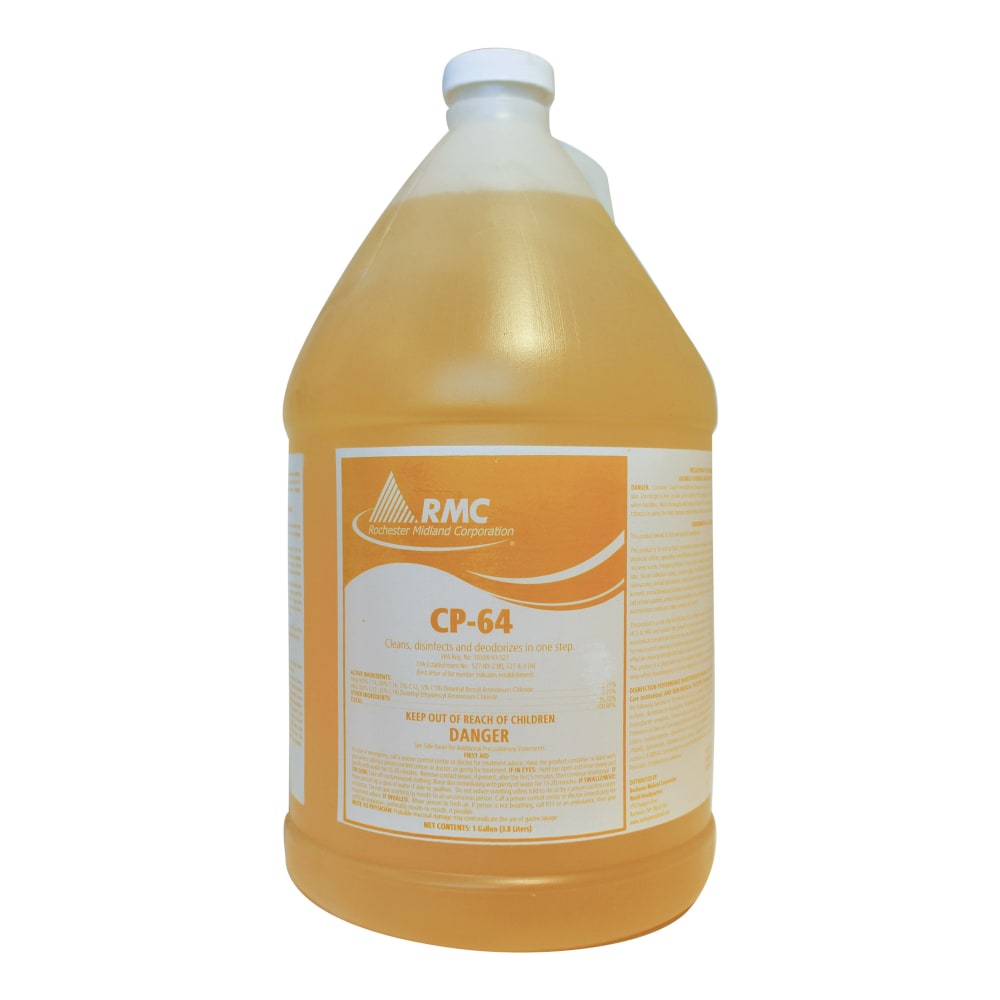 Rochester Midland CP-64 Disinfectant, 128 Oz, Citrus, Carton Of 4 Bottles