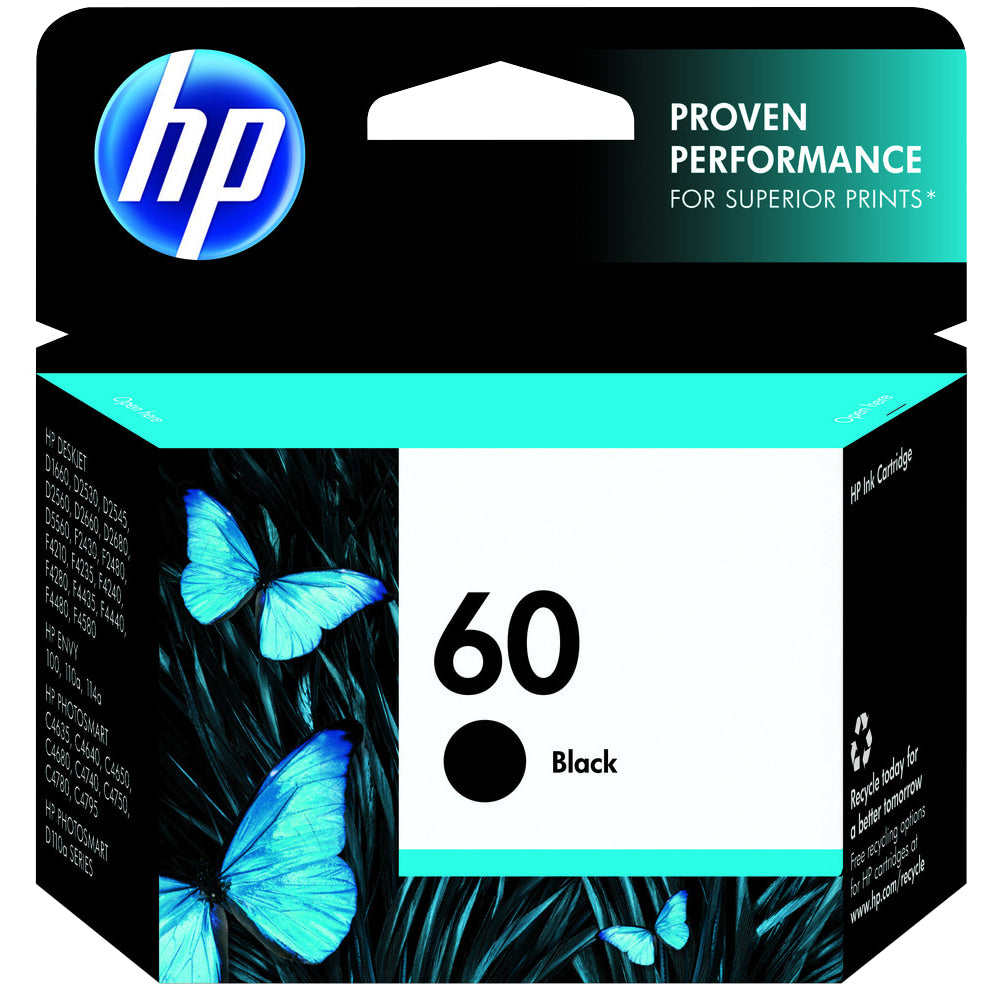 HP 60 Black Ink Cartridge, CC640WN