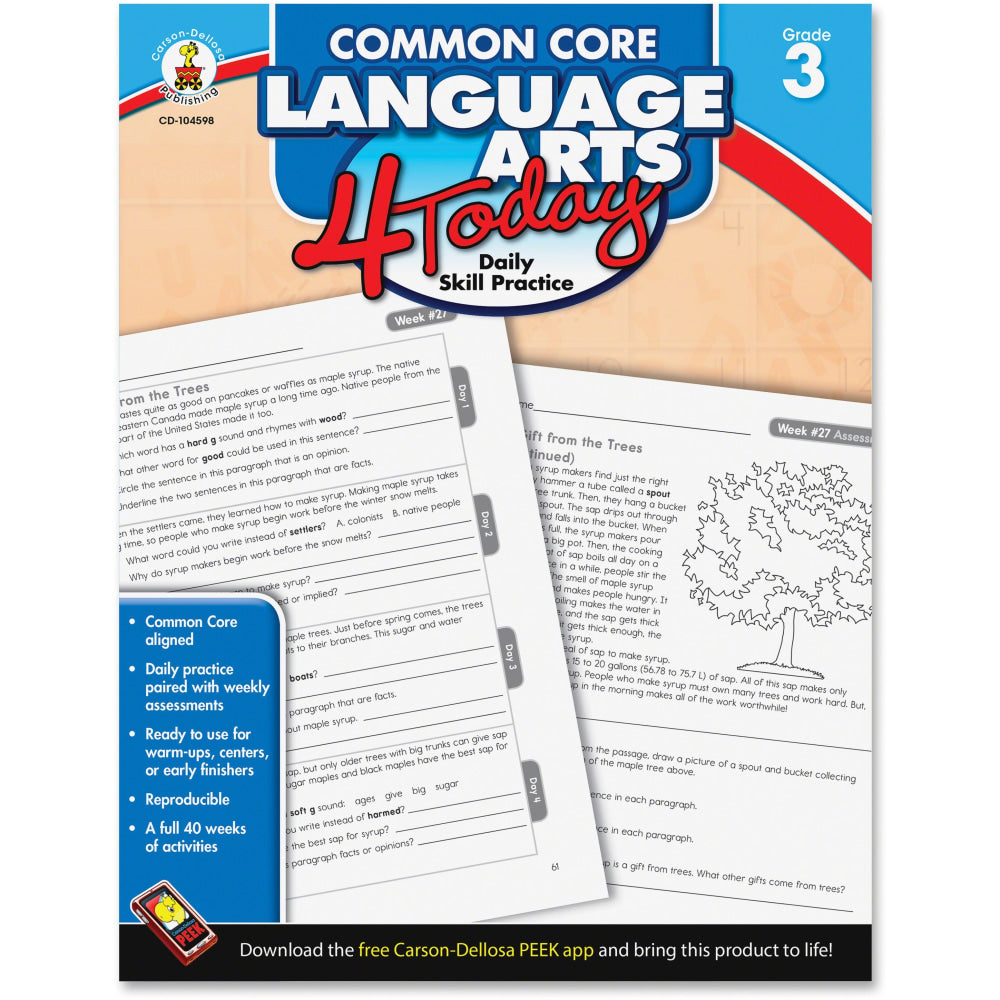 Carson-Dellosa Common Core Language Arts 4 Today, Grade 3