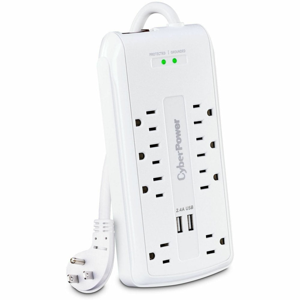 CyberPower Professional Series CSP806U - Surge protector - AC 125 V - output connectors: 8 - 6 ft cord - white