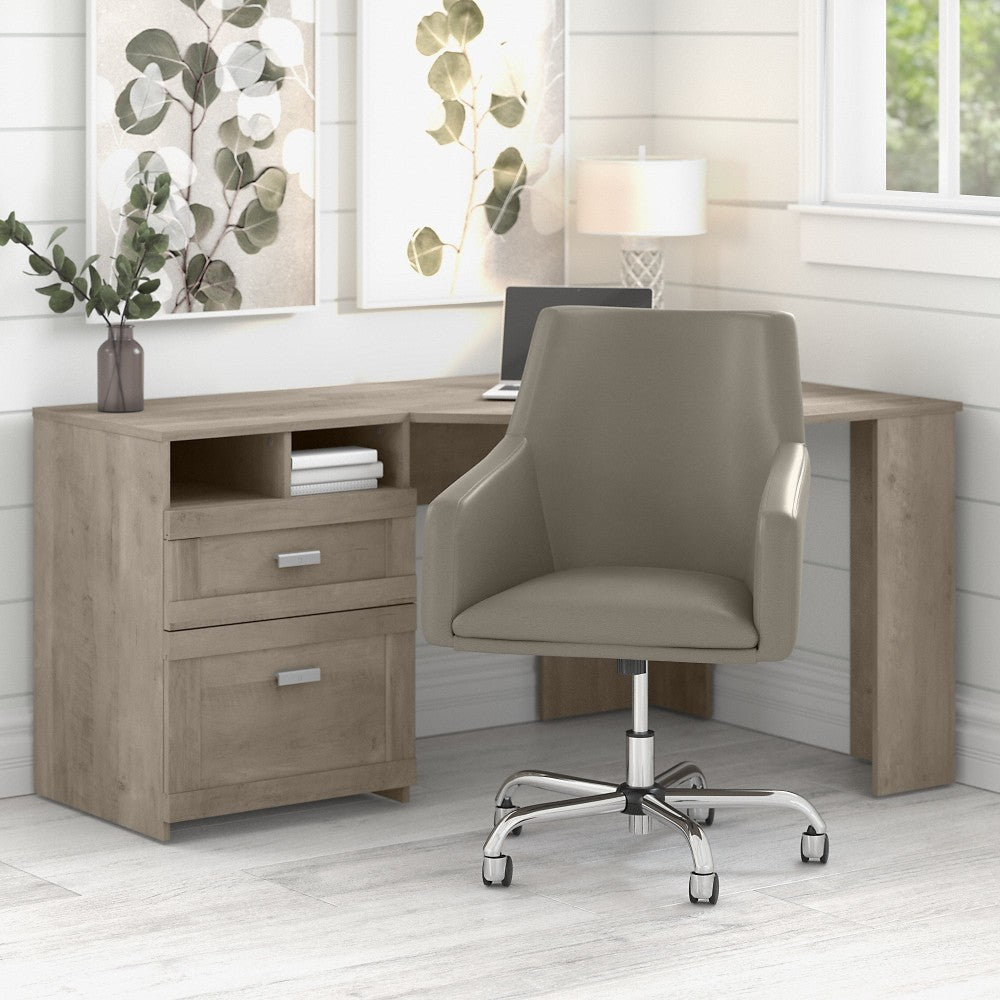 Bush Business Furniture Wheaton 60inW Reversible Corner Desk With Storage, Driftwood Gray, Standard Delivery