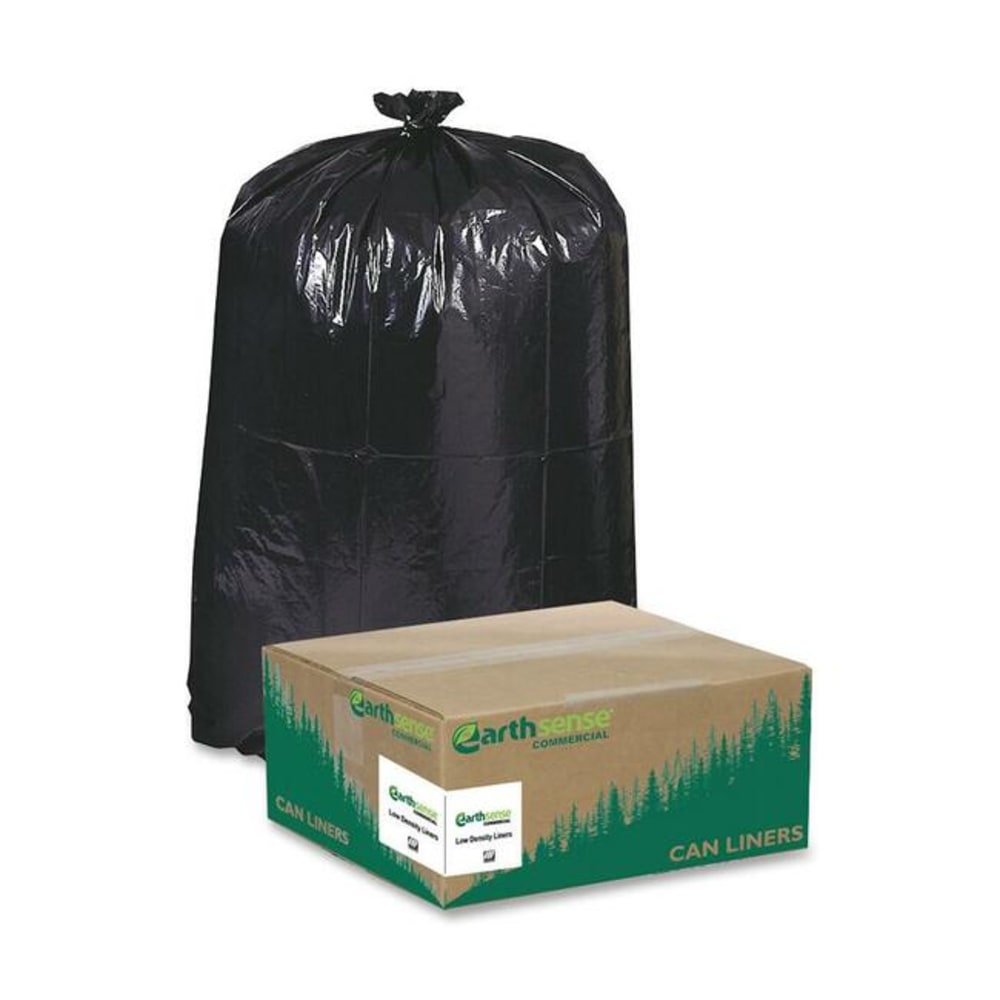 Webster EarthSense 1.25 mil Trash Bags, 33 gal, 33inH x 39inW, 75% Recycled, Black, 100 Bags