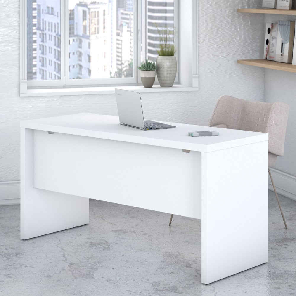 Bush Business Furniture Echo 60inW Credenza Computer Desk, Pure White, Standard Delivery