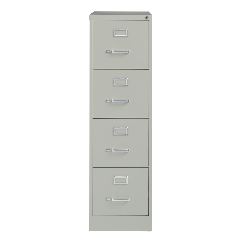 Hirsh 22inD Vertical 4-Drawer File Cabinet, Light Gray