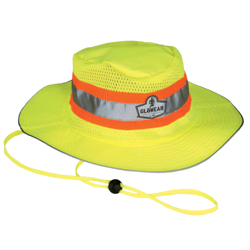 Ergodyne GloWear 8935 Hi-Vis Polyester Ranger Hat, Small/Medium, Lime