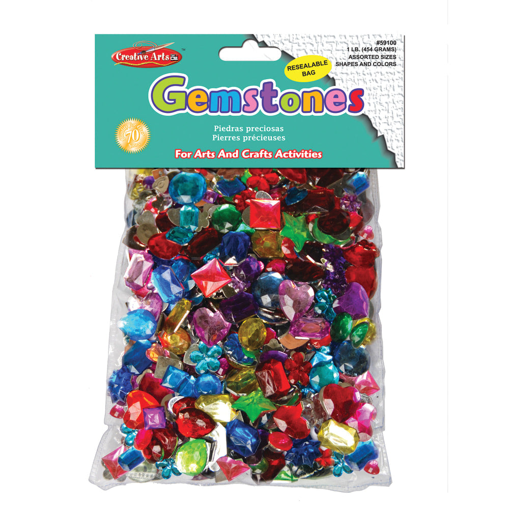 Charles Leonard Acrylic Gemstones, 1 Lb, Assorted Styles