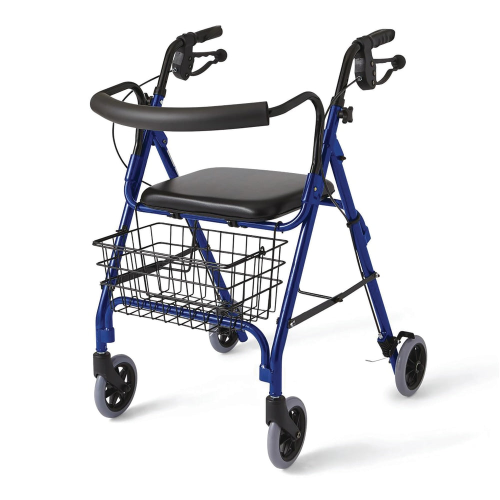 Medline Guardian Deluxe Rollator, 6in Wheels, Blue