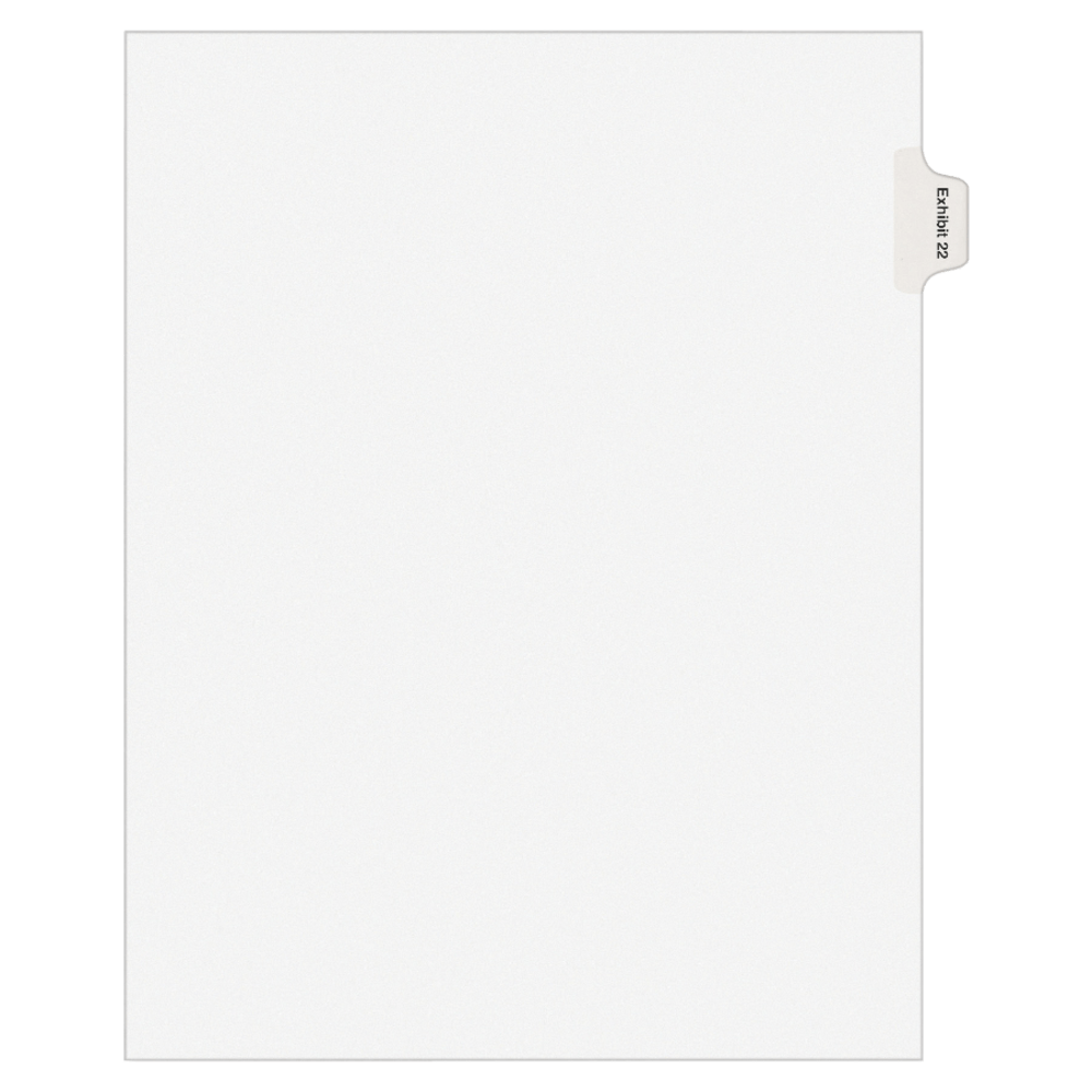 Avery Allstate-Style 30% Recycled Collated Legal Exhibit Dividers, 8 1/2in x 11in, White Dividers/White Tabs, EXHIBIT 22, Pack Of 25 Tabs