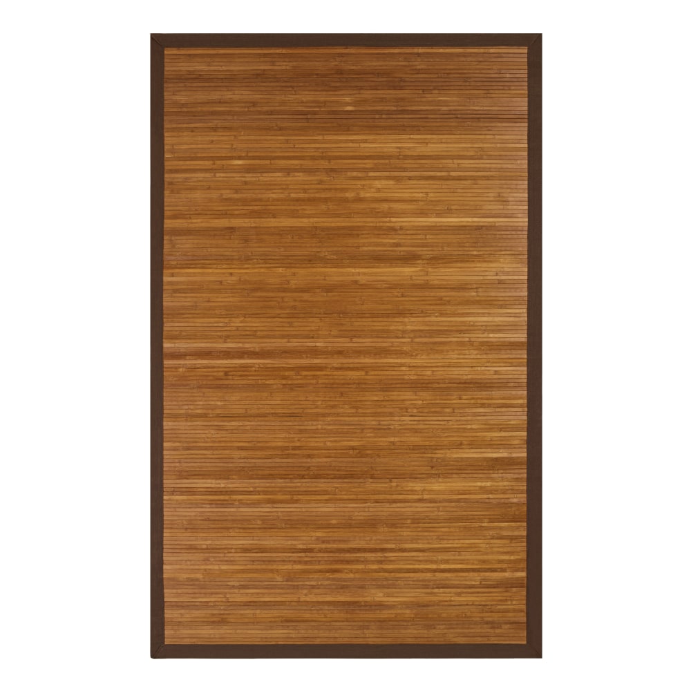 Anji Mountain Contemporary Natural Bamboo Rug, 2ft x 3ft, Brown