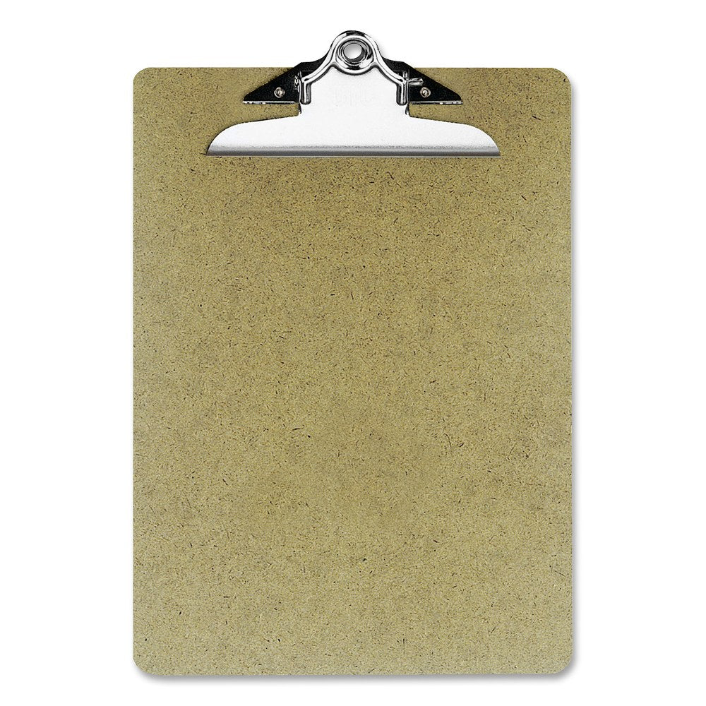 OIC 100% Recycled Hardboard Clipboard, Letter Size, 9in x 12 1/2in, Brown, OIC83100