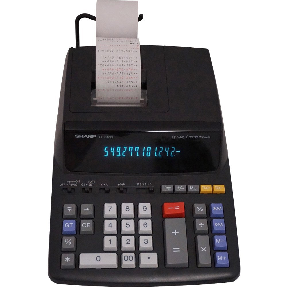 Sharp EL-2196BL Printing Calculator, Black