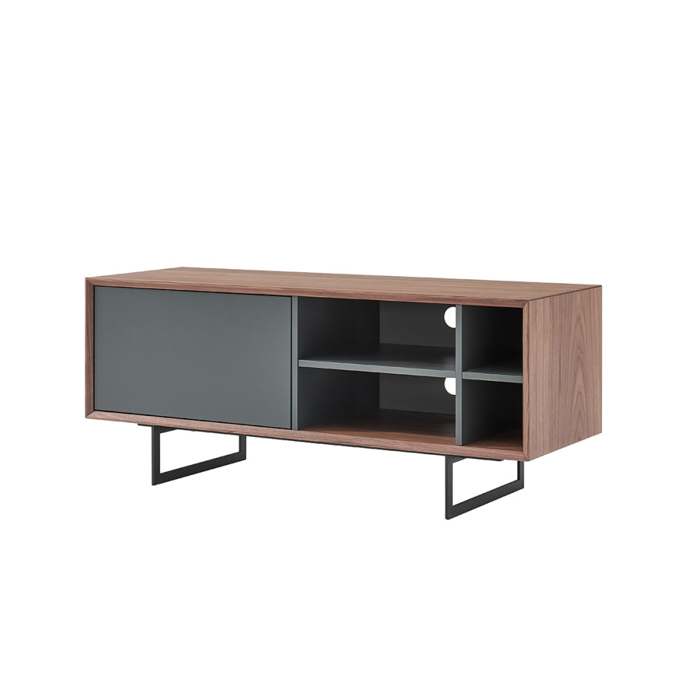 Eurostyle Anderson Media Stand, 19-3/4inH x 47-3/5inW x 16-1/2inD, Walnut/Gray