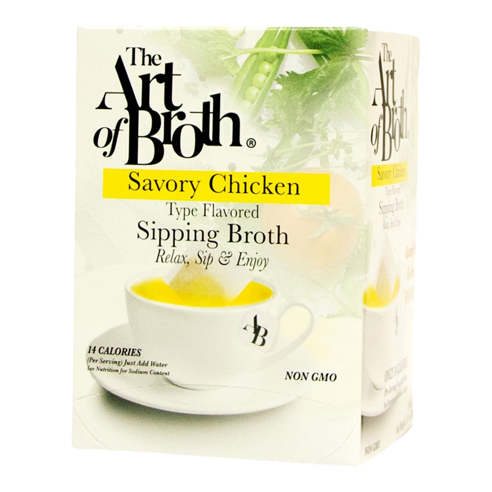 The Art of Broth Chicken Flavored Sipping Broth, Box Of 20 Bags